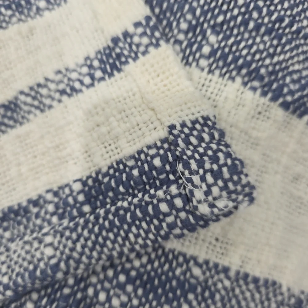 BLUE WHITE Striped Placemats Set 8 Linen Like Knit Cottage  Tabletop NWOT Decor